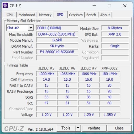 メモリー G.SKILL SNIPER X DDR4 3600MHz 2x8GB