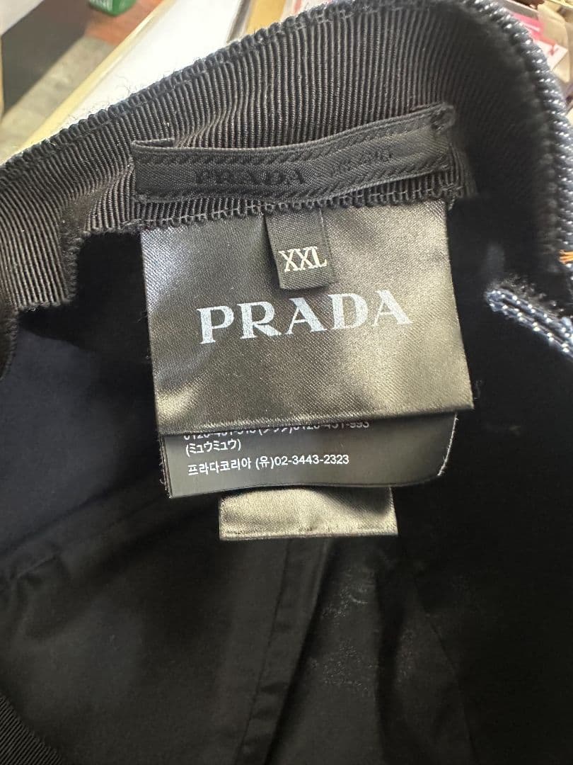 PRADA デニム キャップ 帽子 XXL 希少 美品