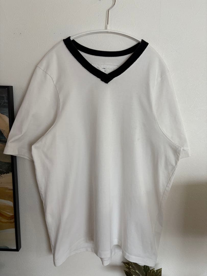CAMIEL FORTGENS 厚手コットンVネックTシャツ　サイズM
