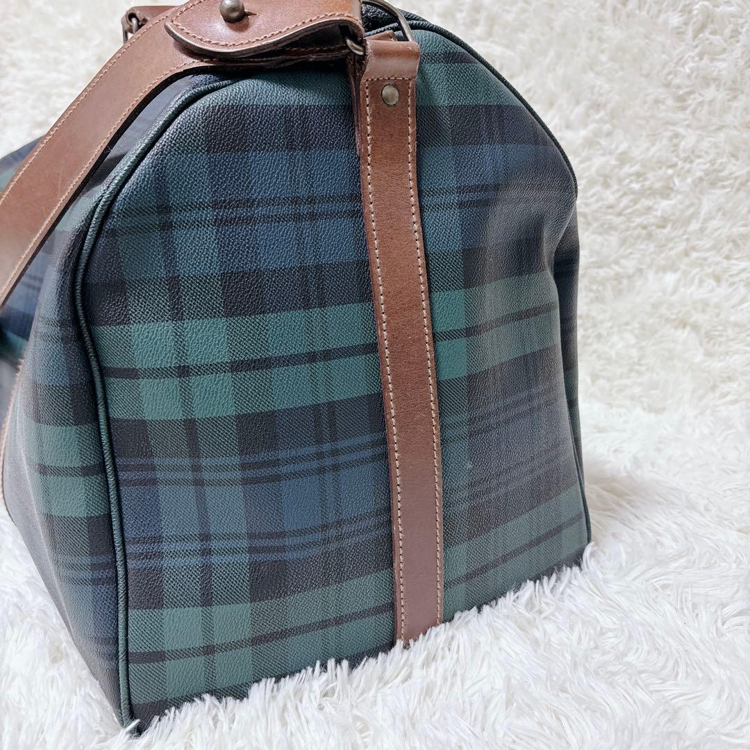 ラルフローレン ボストンバッグ チェック柄 総柄 レザー 2way 大容量