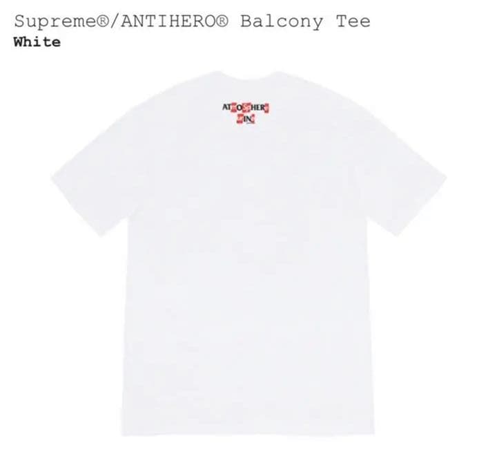 Supreme Antihero Balcony Tee シュプリーム　白　半袖