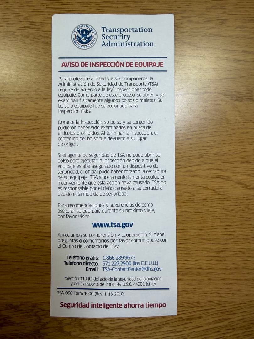 その他 Transportaition Security Administration