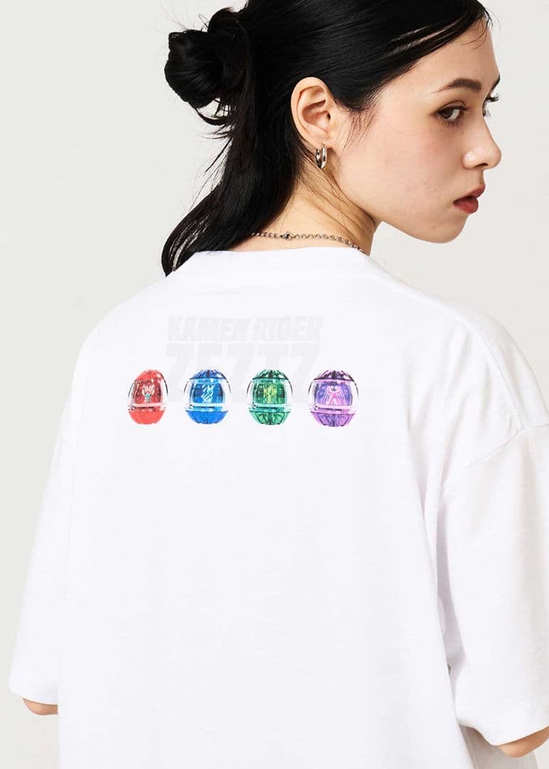 L グラニフ 仮面ライダー ゼッツドライバー ビッグシルエット Tシャツ 刺繍