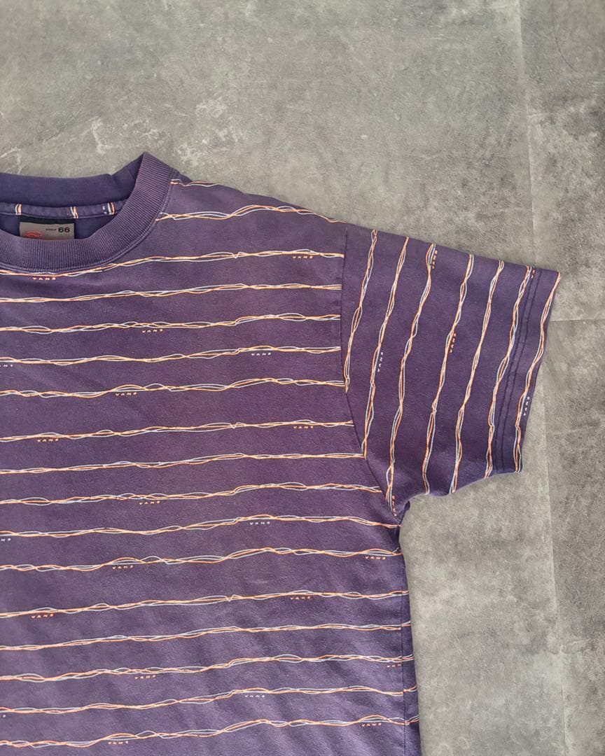 90s 00s old vans ボーダーTシャツ フェード 旧ロゴ