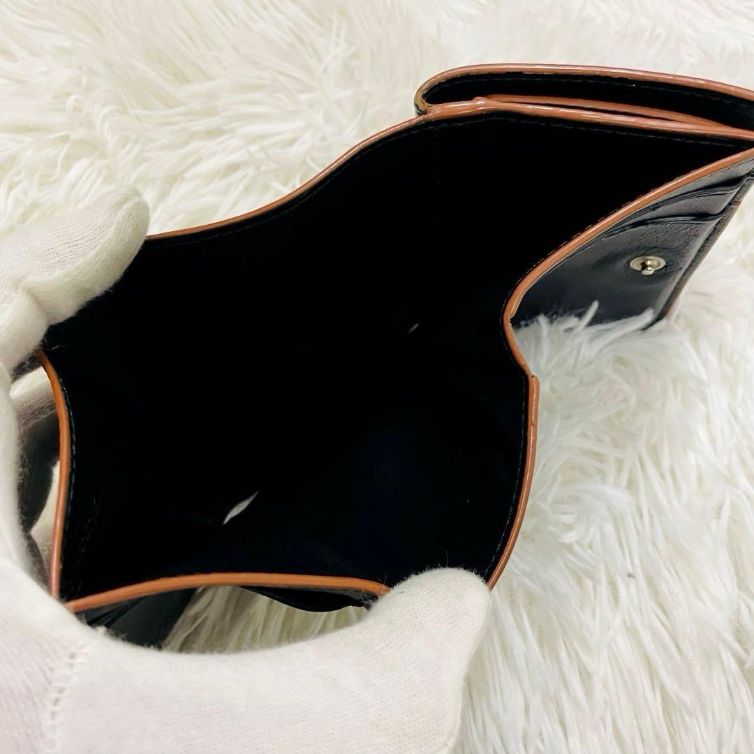 極美✨ロエベ 三つ折り財布 トライフォールド アナグラム レザー 黒