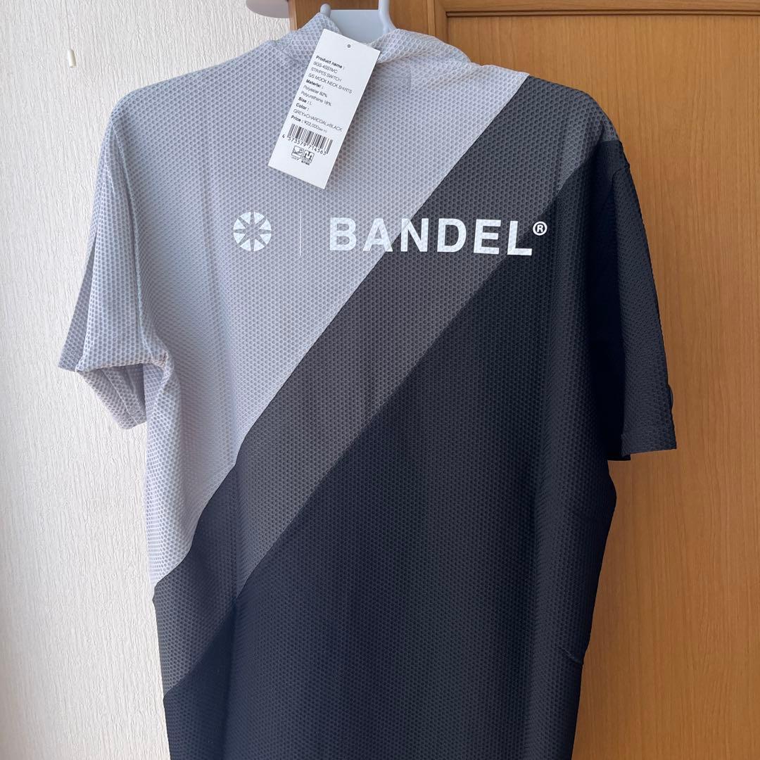 BANDEL STRIPES SWITCH M/S モックネックシャツ L