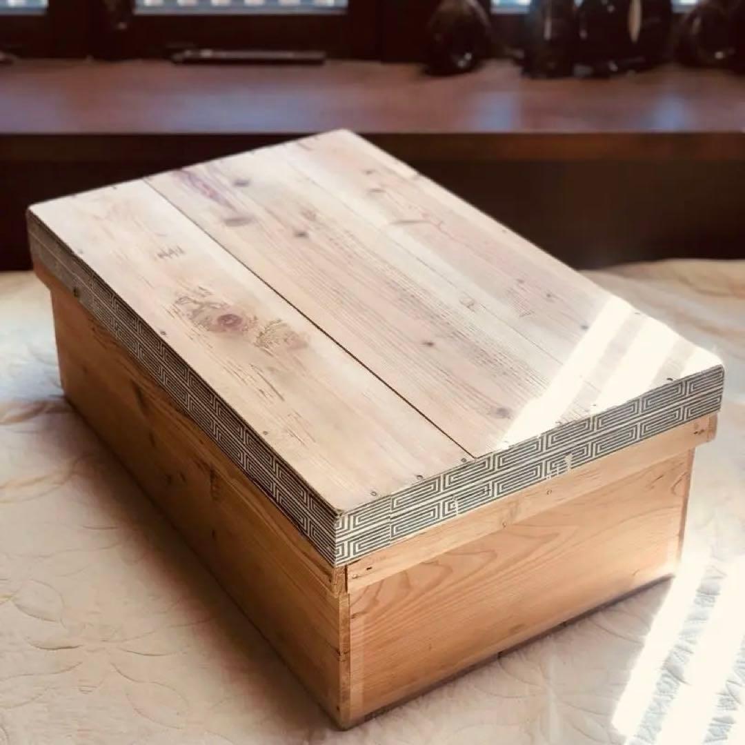 木箱(中) 収納 古道具 茶箱 ねこベッド