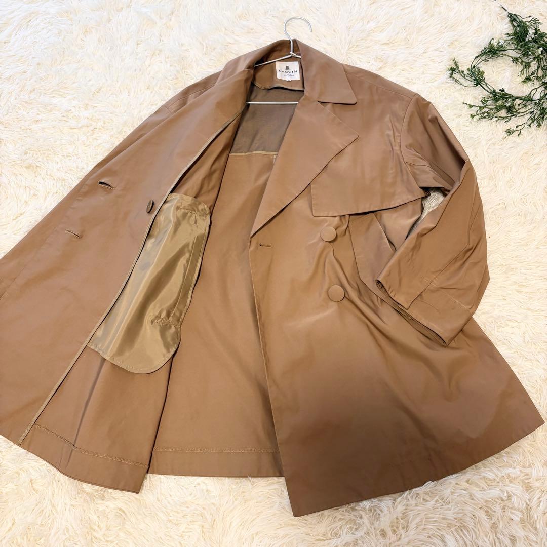 【新品同様✨現行】LANVIN en Bleu メモリーグログランミドルトレンチ