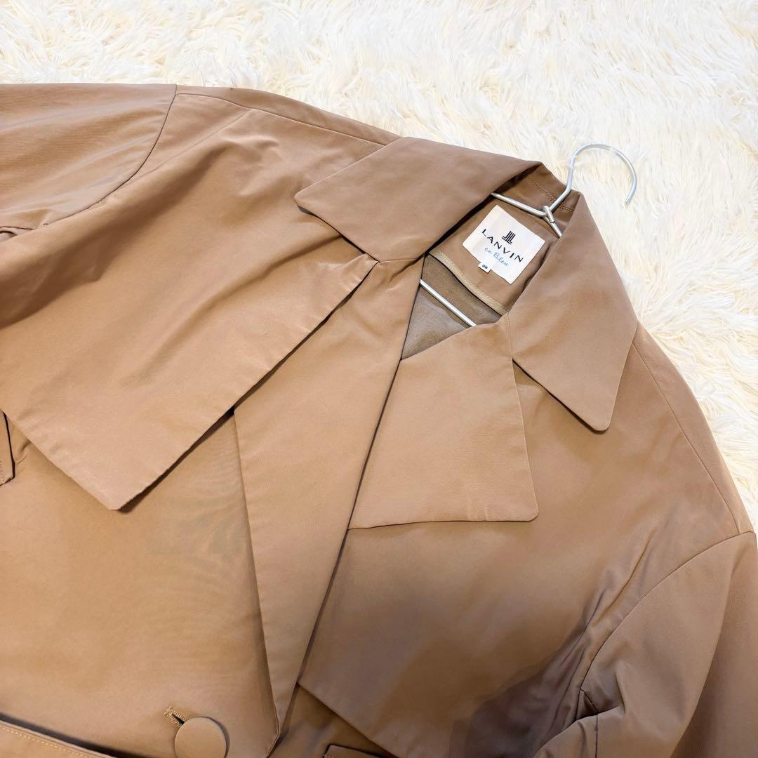 【新品同様✨現行】LANVIN en Bleu メモリーグログランミドルトレンチ