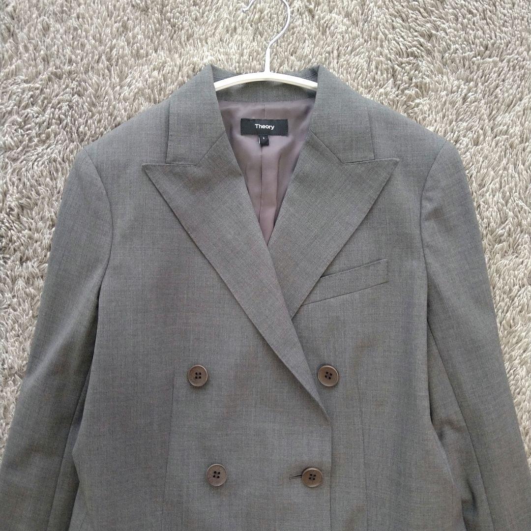 Theory セオリー ダブルジャケット グレー　TRACEABLE.WOOL