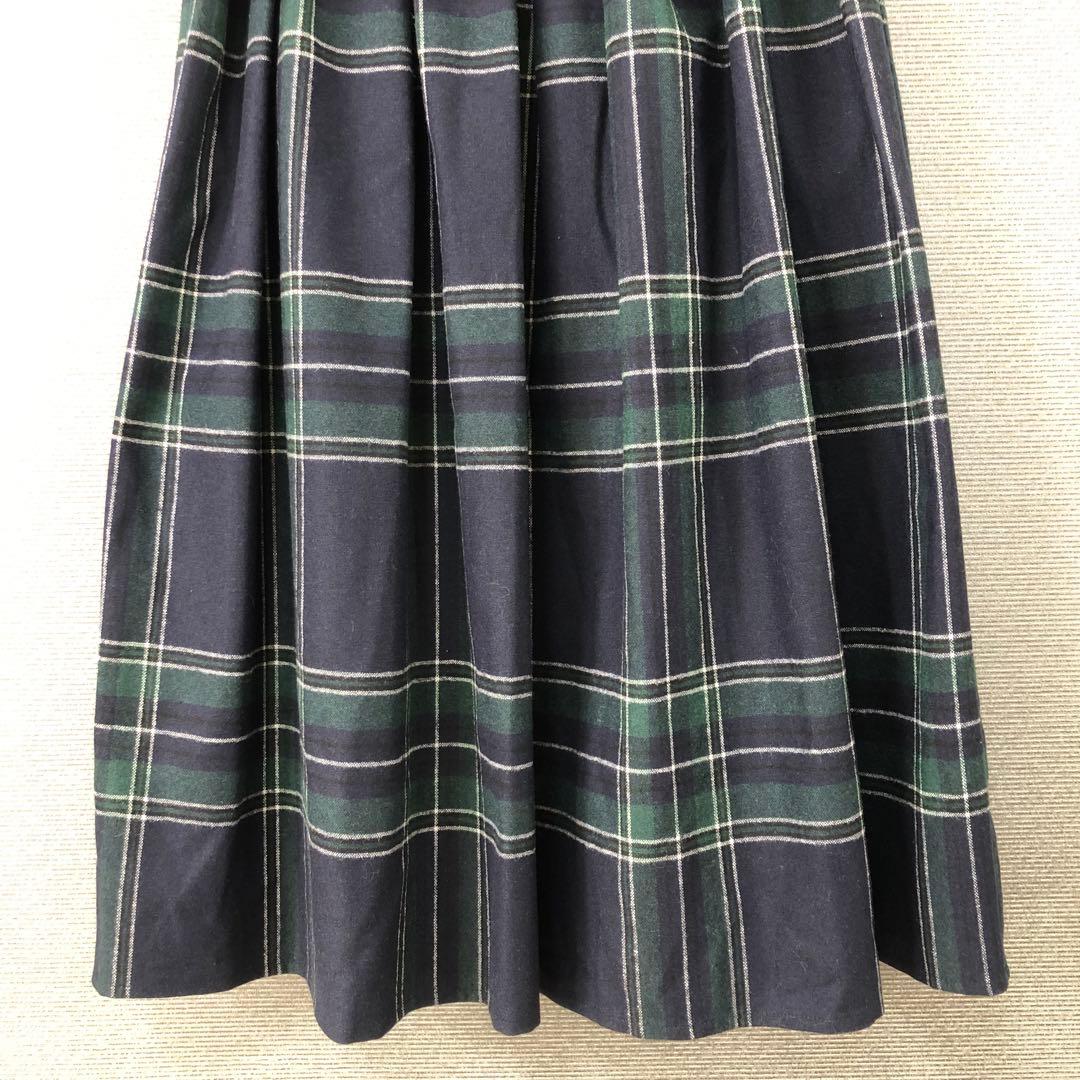 O’NEIL of DUBLIN ウールブレンド タック チェックロングスカート
