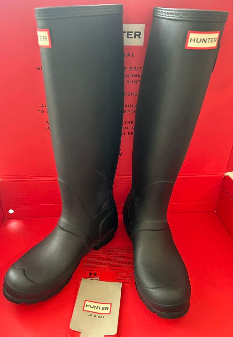 HUNTER ブラック 長靴 バックル付き 約23〜23.5cm