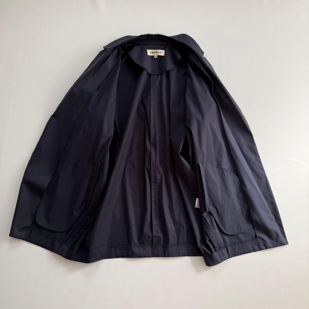 希少✨4.4万円✨エンフォルド　コクーンチェスターコート　ワイドゆったり　紺　M