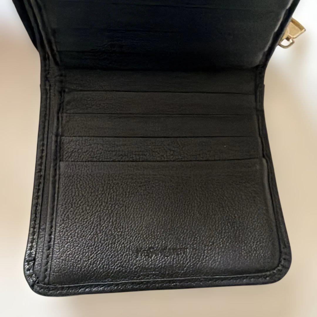YSL 二つ折り財布 黒 レザー
