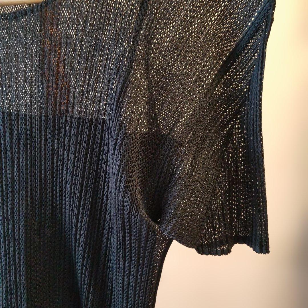 PLEATS PLEASE ヴィンテージ メッシュ素材 半袖Tシャツ ブラック