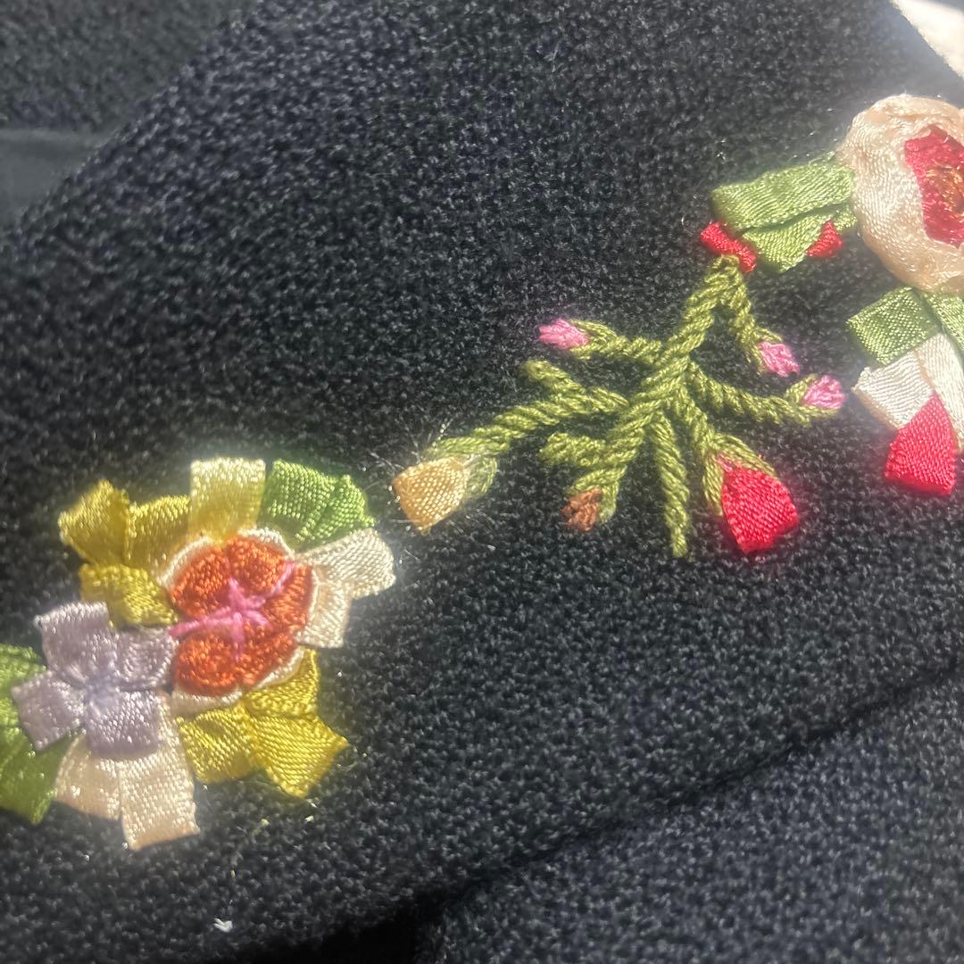 MOSCHINO 花刺繍飾りビッグカラーテーラージャケット