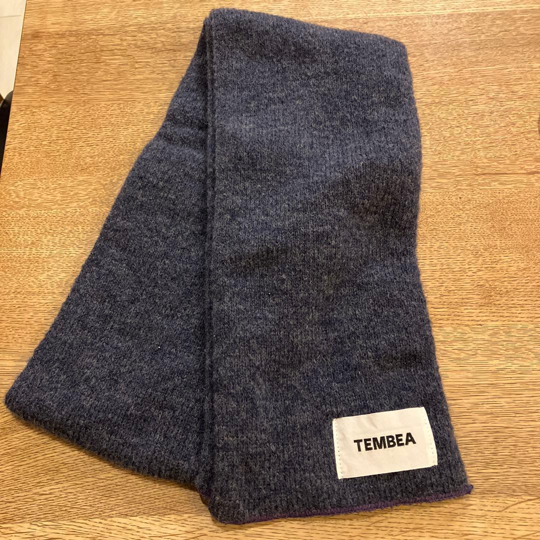 未使用　TEMBEA ウールマフラー GUNTE ネイビー