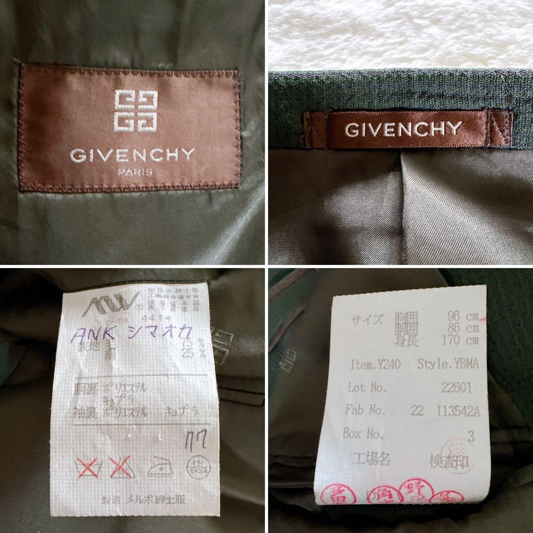 希少✨【GIVENCHY】ダブルテーラードジャケット ウール シルク混 グリーン