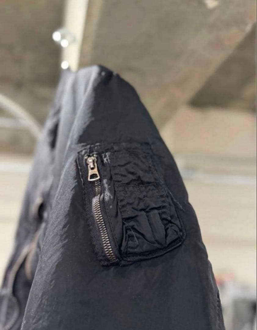ジャケット・アウター \"Super Black\" Shrink MA-1_Black Rib