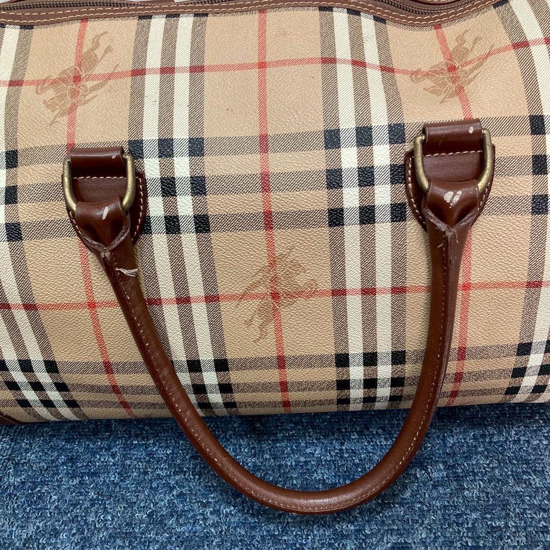 BURBERRY ボストンバッグ　ノバチェック　シャドーホースロゴ　大容量