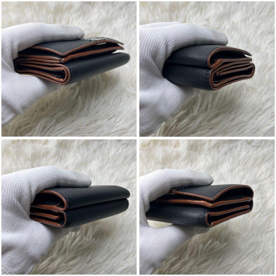 極美品✨ロエベ 三つ折り財布 トライフォールド レザー ブラック 現行