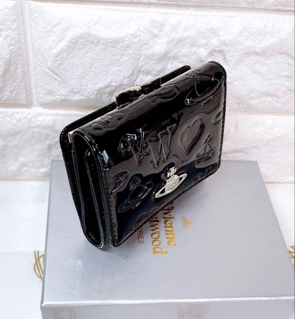 柄付き Vivienne Westwood 3つ折り財布 エナメル