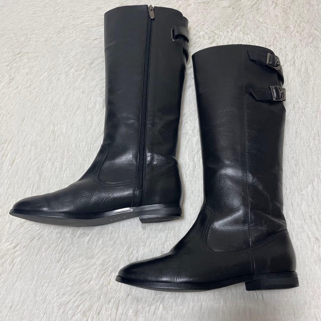 美品✨ダイアナ　ロングブーツ　24cm 本革　日本製　ベルトデザイン　ファスナー