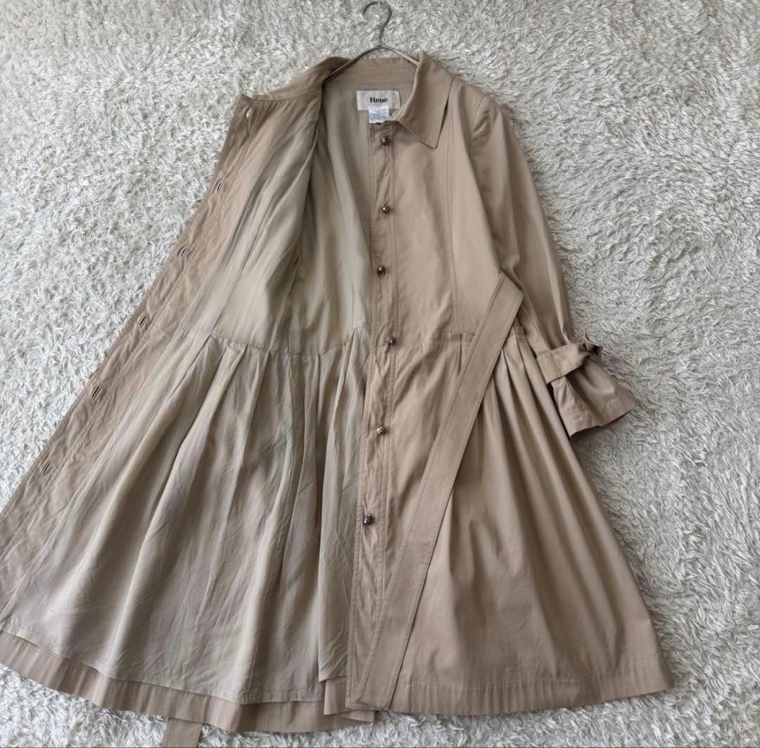 【美品】ルネ Rene ワンピース ロングコート ギャザー プリーツ