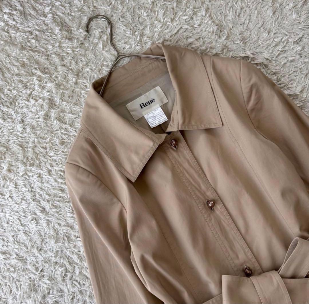 【美品】ルネ Rene ワンピース ロングコート ギャザー プリーツ