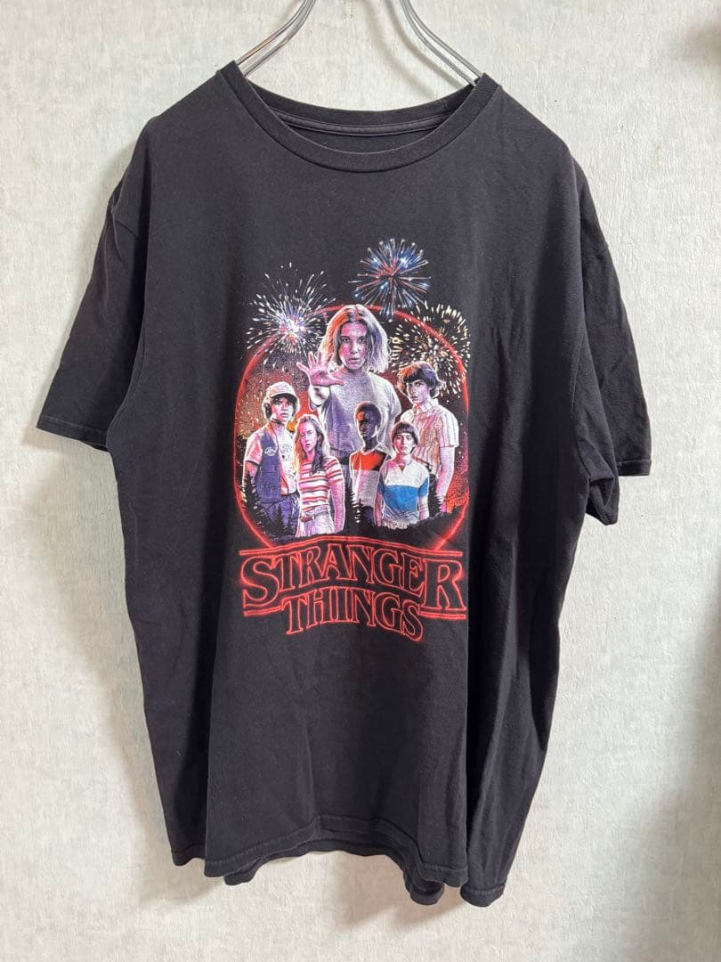 【八田えみり着用】　ストレンジャーシングス　Tシャツ　半袖　海外ドラマ　L 黒