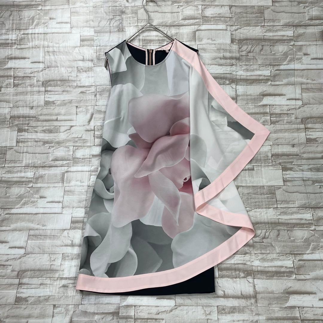 【極美品】TED BAKER ★ローズ　スカーフドレス　ワンピース　ノースリーブ