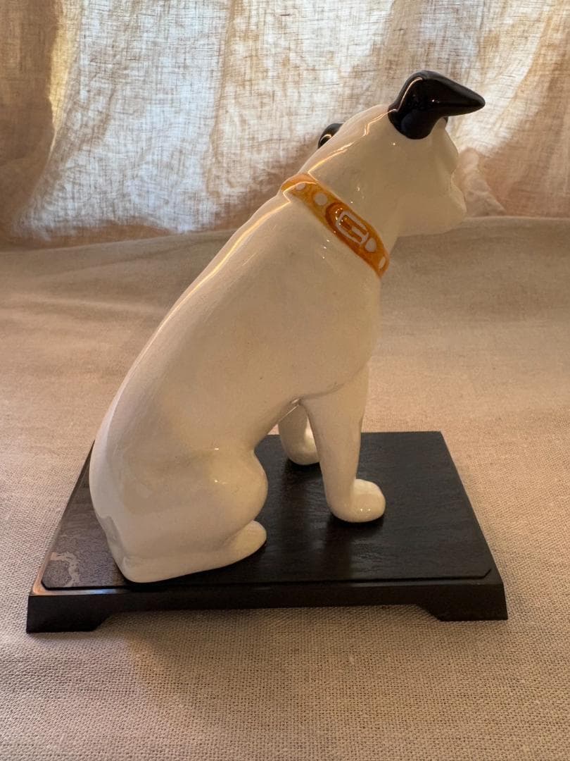 当時物 Victor ビクター犬 ニッパー 犬の置物 陶器製 台付