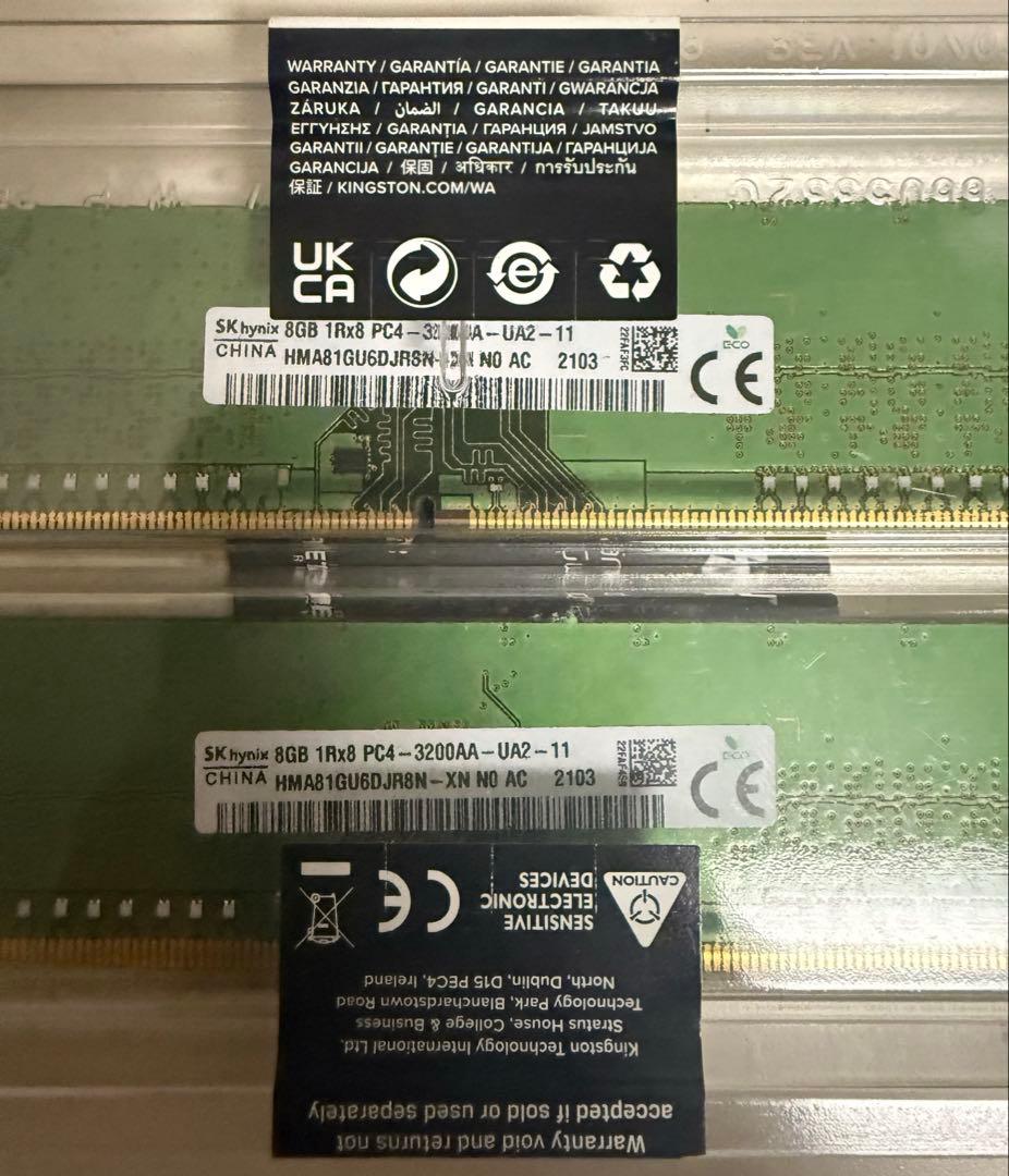 SK hynix 8GB DDR4 メモリ 2枚セット　16GB