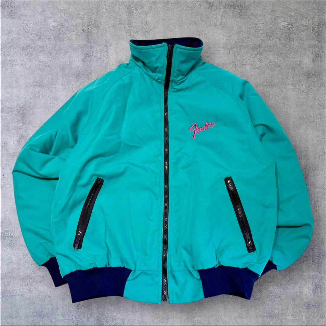 希少 80s USA製 Fender 刺繍ナイロンJKT L 企業ロゴ 音楽