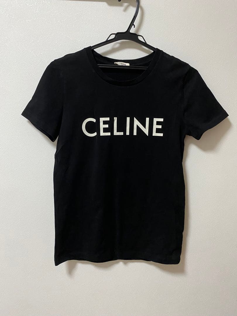 CELINE ロゴ Tシャツ 黒　レディース