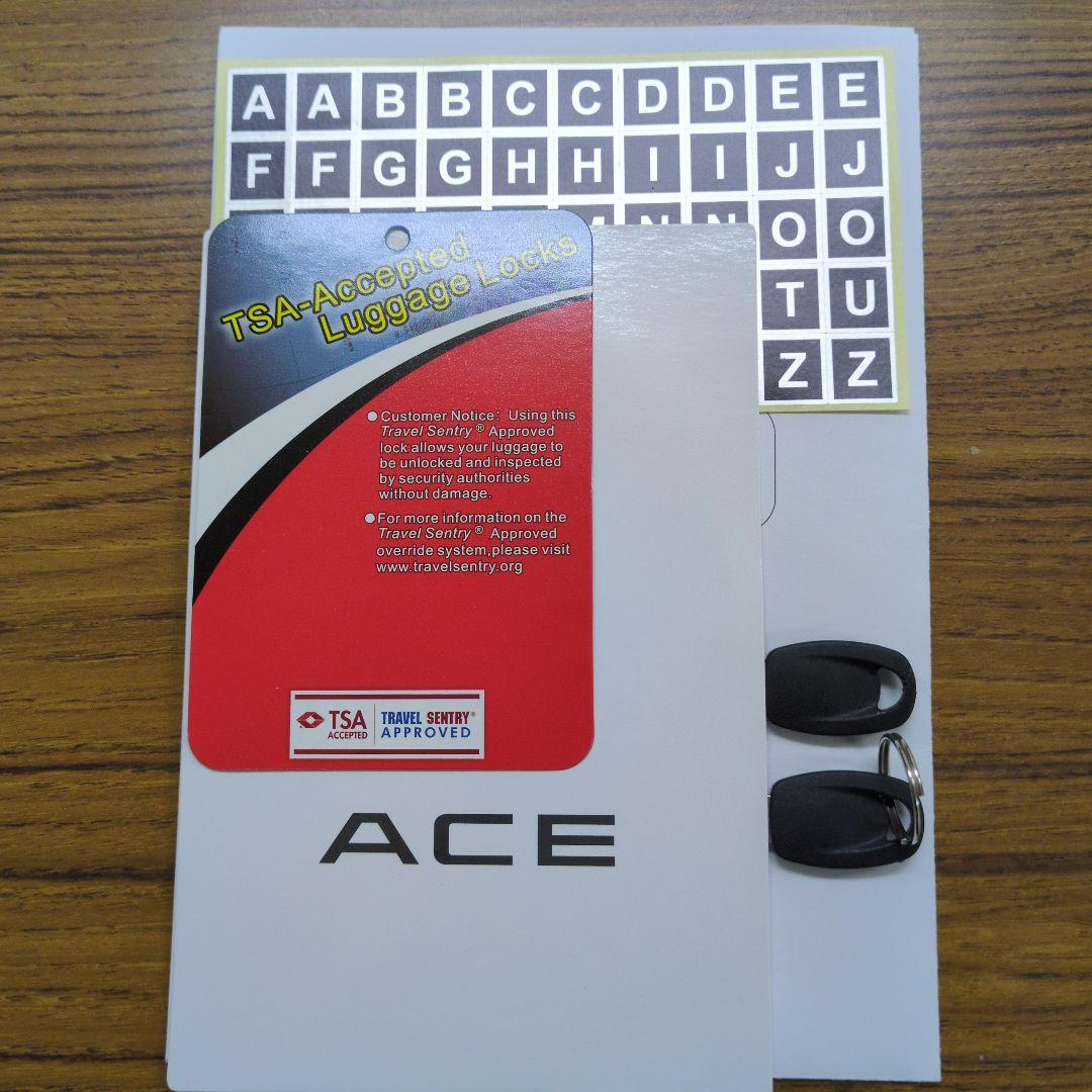 ACE 中型キャリーケース グレー TSAロック付き