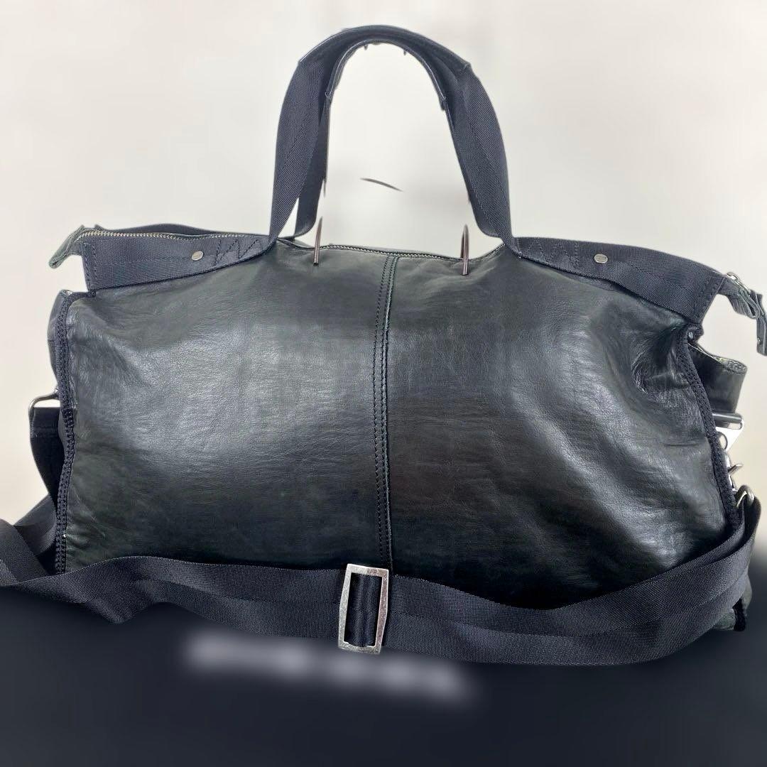 【美品】DIESEL 大型ボストンバッグ 2way Black leather