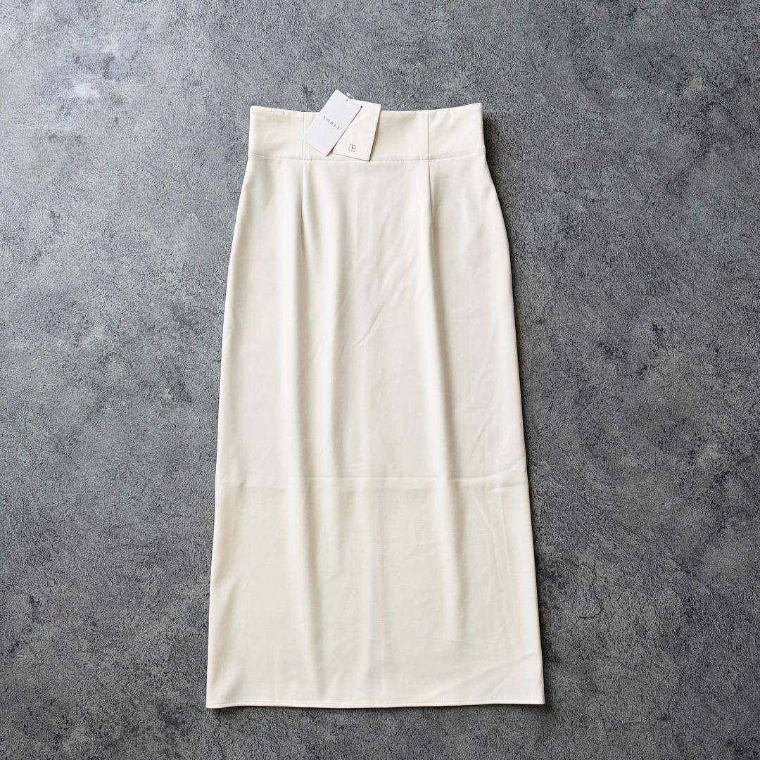 新品タグ付き✨NOBLE ジャージーライクタイトスカート 40 ホワイト