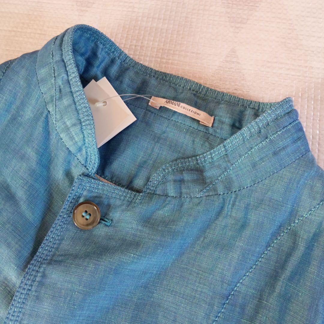 タグ付 美品◆ARMANI COLLEZIONI リネン シルク ジャケット