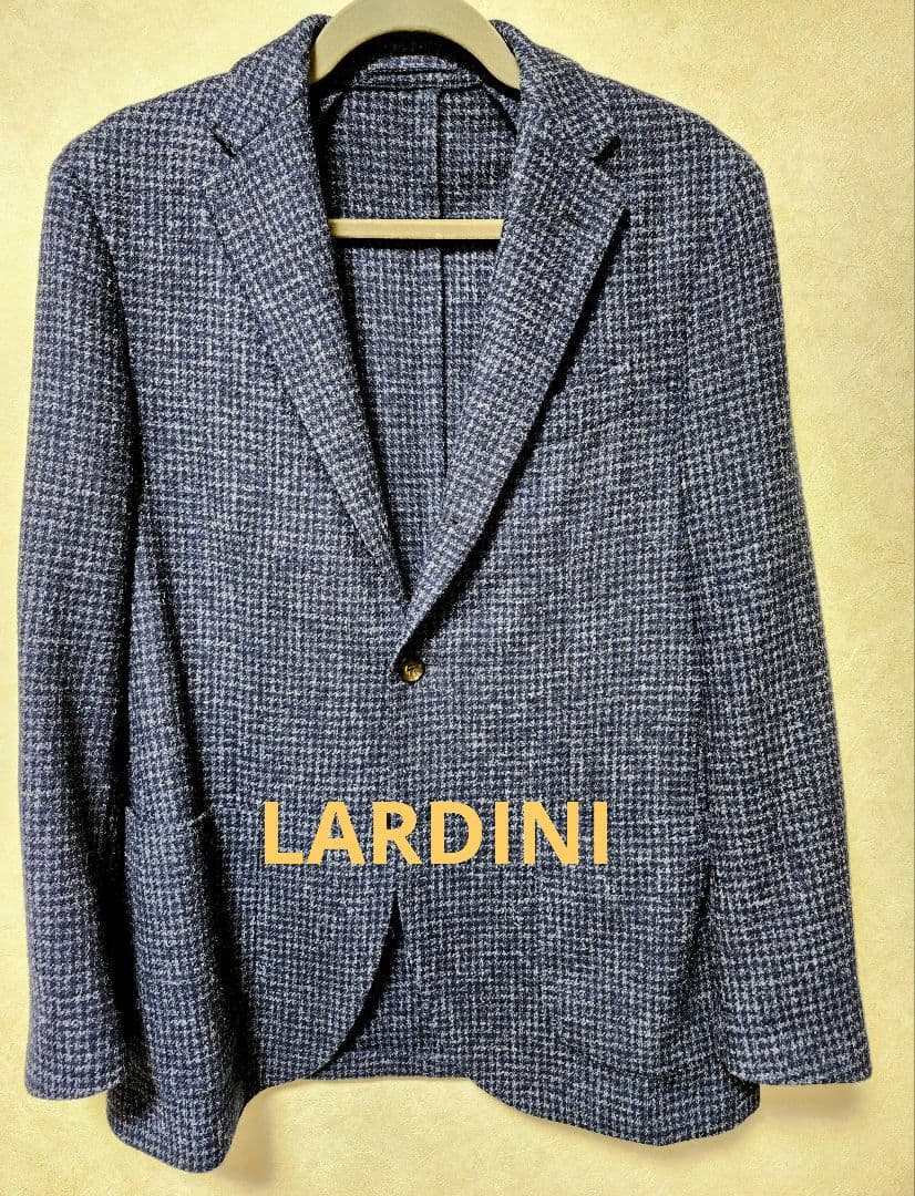 【秋冬】LARDINI　ラルディーニ 千鳥格子　 ネイビージャケット　48