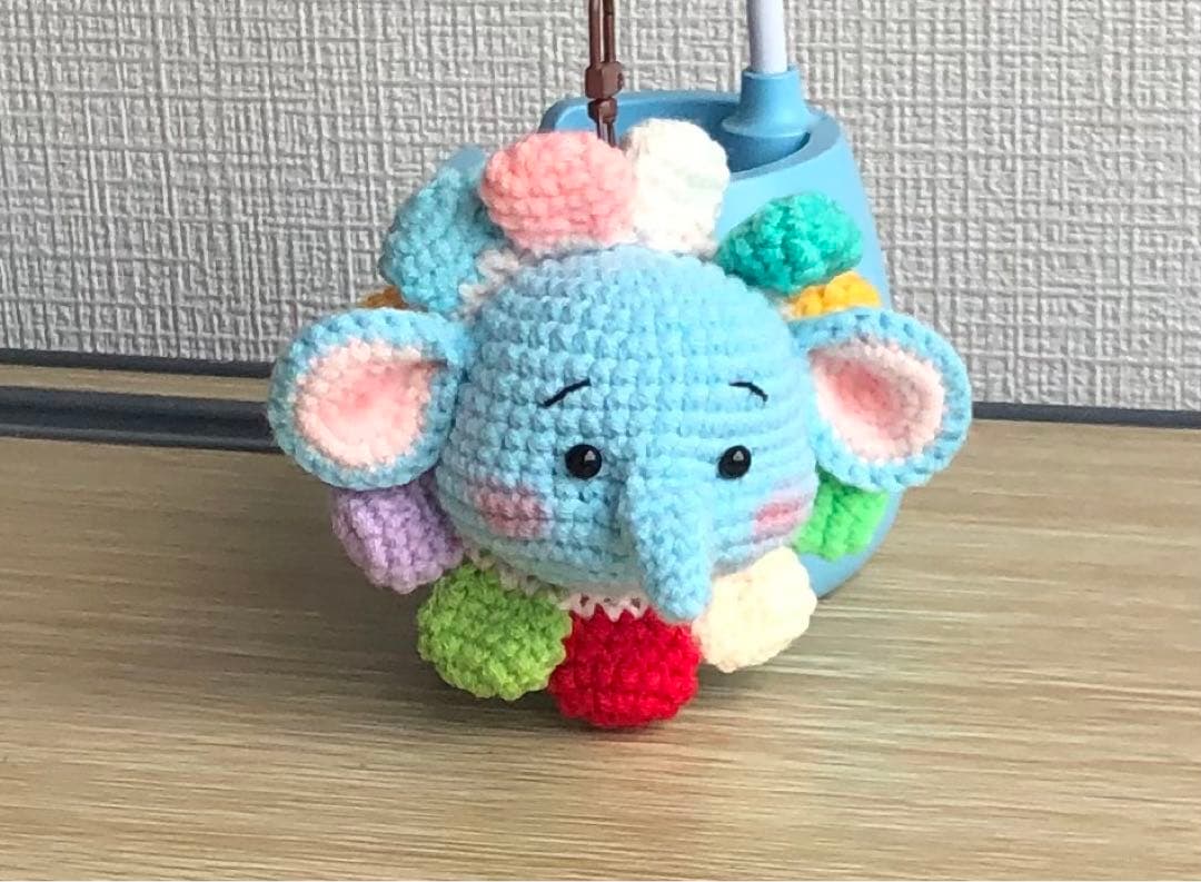 ♡Nao♡あみぐるみセット ウサギ・ブタ・ゾウ6点セットキーホルダー付き
