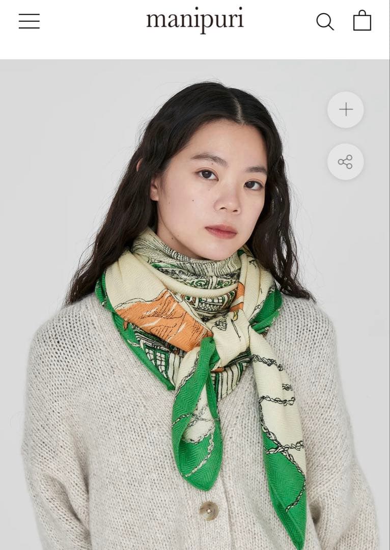 Manipuri ウールシルク　ストール　美品