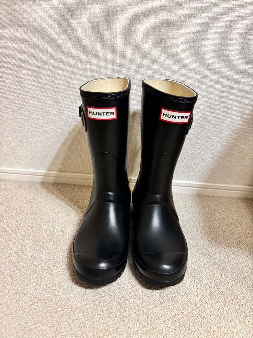 HUNTER ブラック 長靴 バックル付き　23.5cm