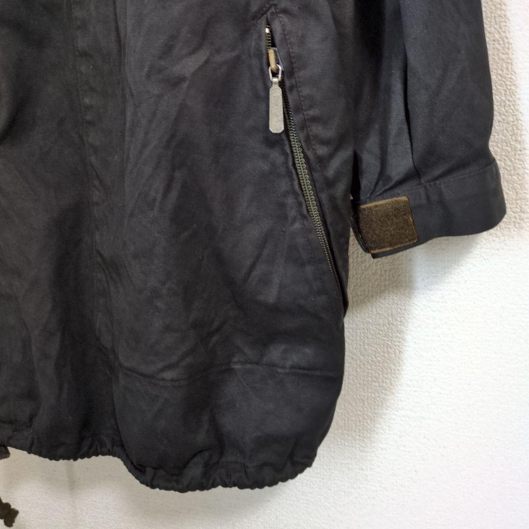 ドイツ軍ブラックモッズコート フード付き