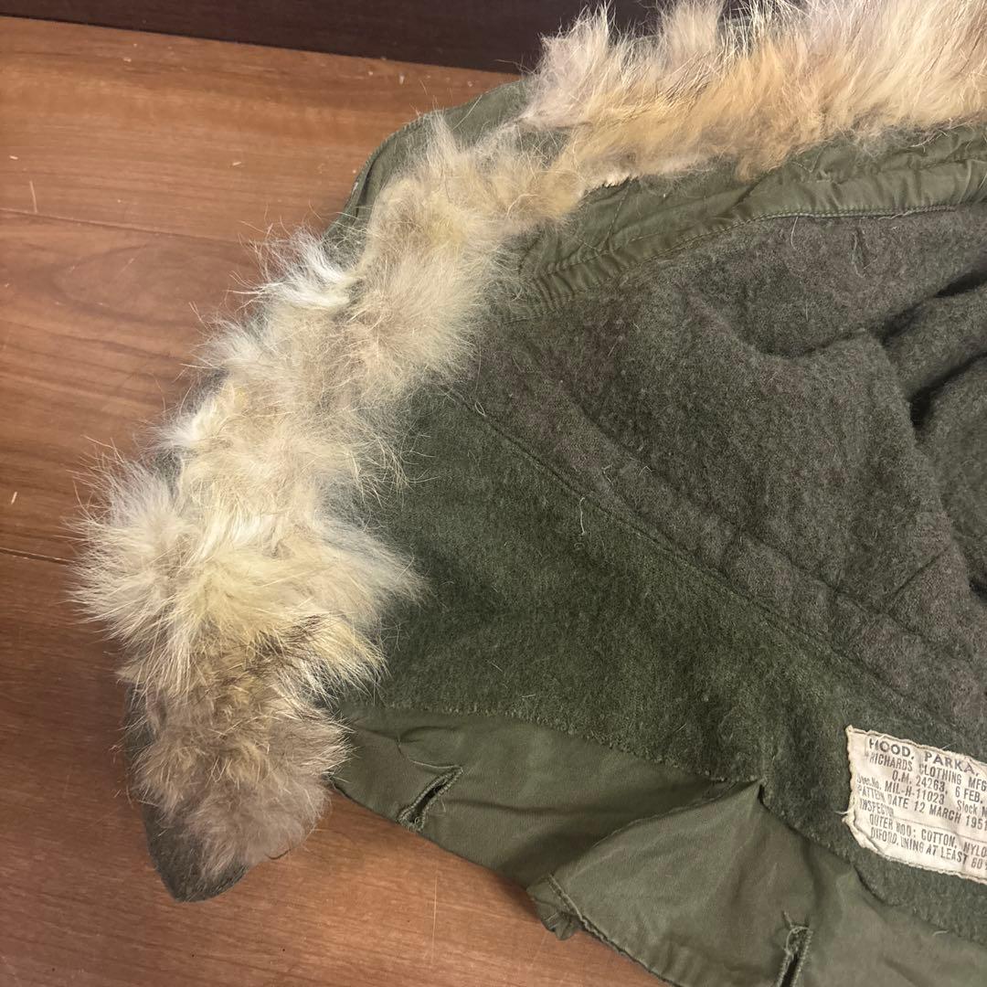 50s 米軍　実物　M51フード　M1951 PARKA コヨーテファ　⑩