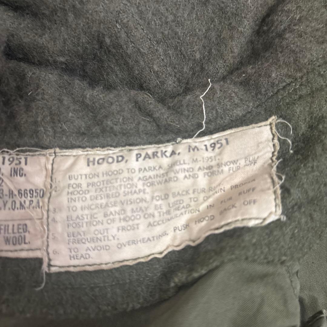 50s 米軍　実物　M51フード　M1951 PARKA コヨーテファ　⑩