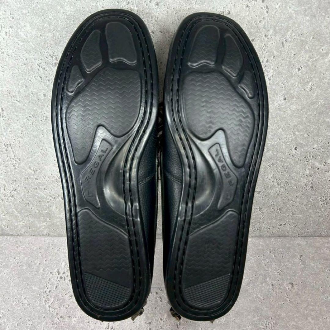 【袋付 美品】REGAL モカシン デッキシューズ シボ革 555R