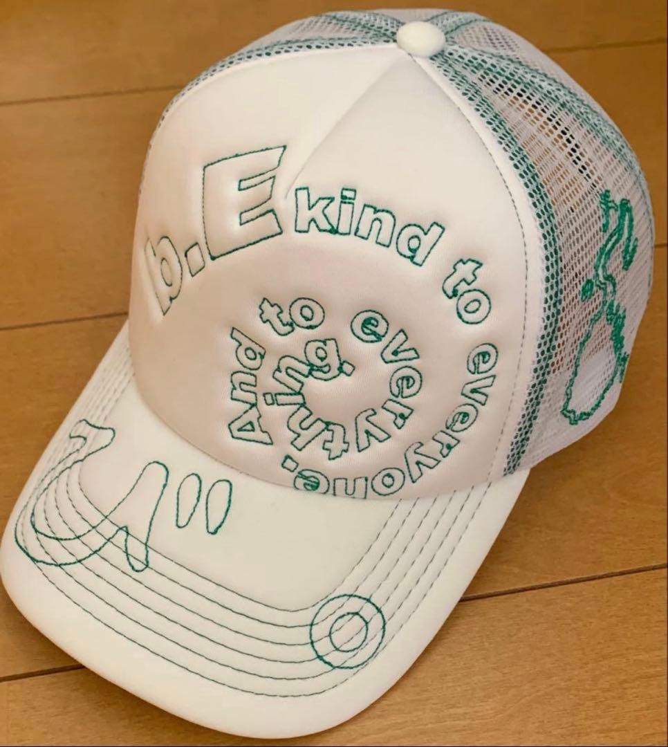 最安値 b.Eautiful キャップ　ホワイト グリーン