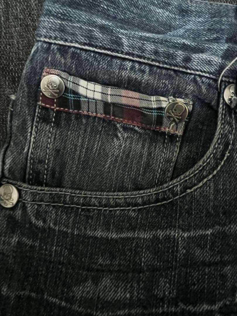パンツ 00s archive damage denim skull