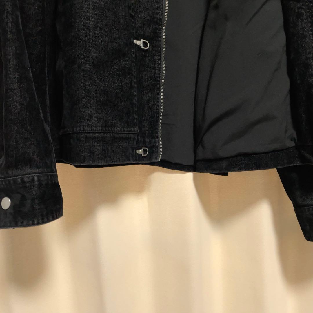 極稀少!! ZARA ベルベットデニム地 ファイヤーマンジャケット S 黒